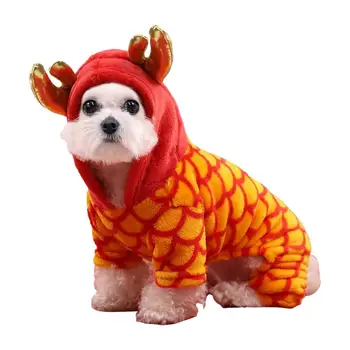 Koera Riided Uusaasta | Hiina Zodiac Draakon Aasta Pet Kostüüm | Hiina Uue Aasta Koer Talvel Hupparit Mantel Kevad Festival Kleit